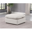 Meridian Furniture Indulge Vegan Leather Ottoman with Latch Underneath in Cream