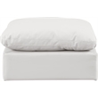Meridian Furniture Indulge Vegan Leather Ottoman with Latch Underneath in Cream