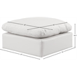 Meridian Furniture Indulge Vegan Leather Ottoman with Latch Underneath in Cream