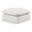 Meridian Furniture Indulge Vegan Leather Ottoman with Latch Underneath in Cream