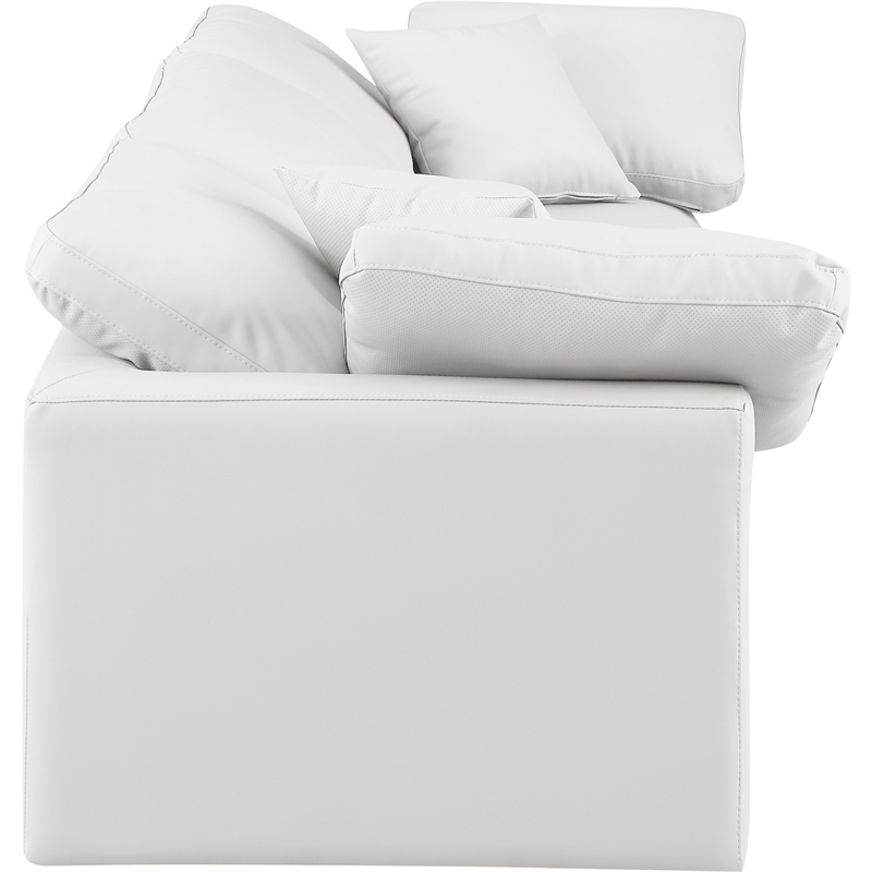 meridian furniture indulge 105&quot vegan leather modular sofa in cream