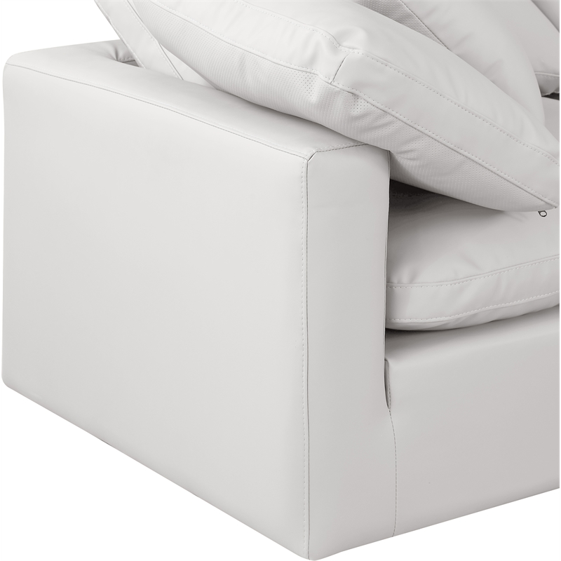 meridian furniture indulge 105&quot vegan leather modular sofa in cream
