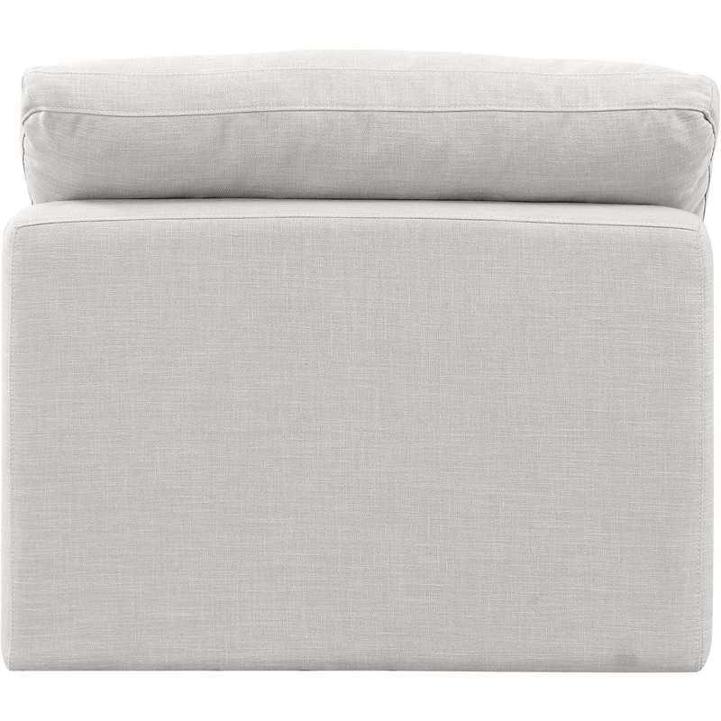 Meridian Furniture Indulge Contemporary Fabric Armless Chair in Cream