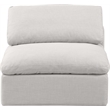 Meridian Furniture Indulge Contemporary Fabric Armless Chair in Cream