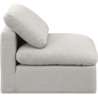 Meridian Furniture Indulge Contemporary Fabric Armless Chair in Cream