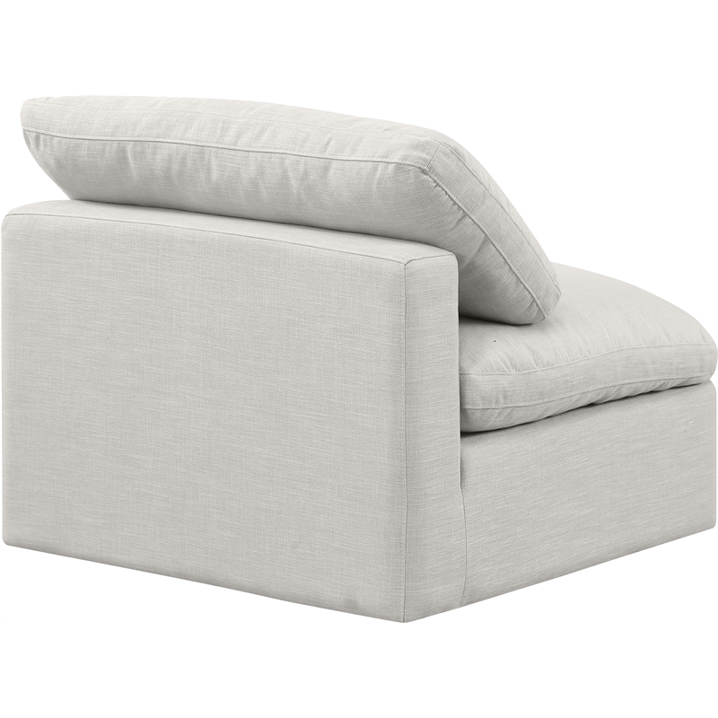 Meridian Furniture Indulge Contemporary Fabric Armless Chair in Cream