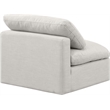 Meridian Furniture Indulge Contemporary Fabric Armless Chair in Cream