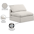 Meridian Furniture Indulge Contemporary Fabric Armless Chair in Cream