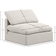 Meridian Furniture Indulge Contemporary Fabric Armless Chair in Cream
