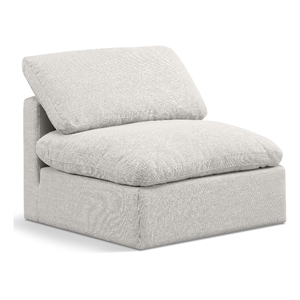 Meridian Furniture Indulge Contemporary Fabric Armless Chair in Cream