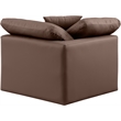 Meridian Furniture Indulge Contemporary Vegan Leather Corner Chair in Brown