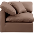 Meridian Furniture Indulge Contemporary Vegan Leather Corner Chair in Brown