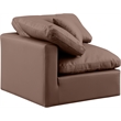 Meridian Furniture Indulge Contemporary Vegan Leather Corner Chair in Brown