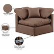 Meridian Furniture Indulge Contemporary Vegan Leather Corner Chair in Brown