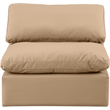 Meridian Furniture Indulge Contemporary Vegan Leather Armless Chair in Tan