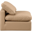 Meridian Furniture Indulge Contemporary Vegan Leather Armless Chair in Tan