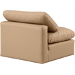Meridian Furniture Indulge Contemporary Vegan Leather Armless Chair in Tan