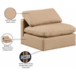 Meridian Furniture Indulge Contemporary Vegan Leather Armless Chair in Tan