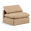 Meridian Furniture Indulge Contemporary Vegan Leather Armless Chair in Tan