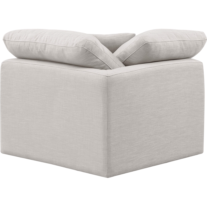 Meridian Furniture Indulge Contemporary Fabric Corner Chair in Cream