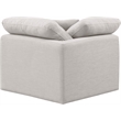 Meridian Furniture Indulge Contemporary Fabric Corner Chair in Cream