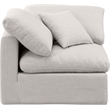 Meridian Furniture Indulge Contemporary Fabric Corner Chair in Cream