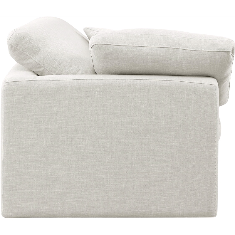 Meridian Furniture Indulge Contemporary Fabric Corner Chair in Cream