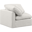 Meridian Furniture Indulge Contemporary Fabric Corner Chair in Cream