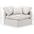 Meridian Furniture Indulge Contemporary Fabric Corner Chair in Cream