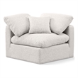 Meridian Furniture Indulge Contemporary Fabric Corner Chair in Cream