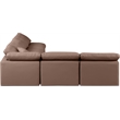 Meridian Furniture Indulge Brown Vegan Leather L-Shaped Modular Sectional
