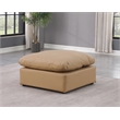 Meridian Furniture Indulge Contemporary Vegan Leather Ottoman in Tan