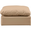 Meridian Furniture Indulge Contemporary Vegan Leather Ottoman in Tan