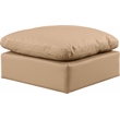 Meridian Furniture Indulge Contemporary Vegan Leather Ottoman in Tan