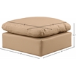 Meridian Furniture Indulge Contemporary Vegan Leather Ottoman in Tan