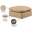 Meridian Furniture Indulge Contemporary Vegan Leather Ottoman in Tan
