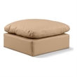 Meridian Furniture Indulge Contemporary Vegan Leather Ottoman in Tan