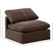 Meridian Furniture Indulge Contemporary Velvet Armless Chair in Brown