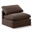 Meridian Furniture Indulge Contemporary Velvet Armless Chair in Brown