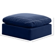 Meridian Furniture Indulge Contemporary Velvet Ottoman in Navy
