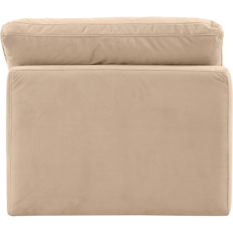 Meridian Furniture Indulge Contemporary Velvet Armless Chair in Beige