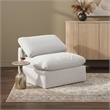 Meridian Furniture Indulge Contemporary Velvet Armless Chair in Cream