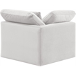 Meridian Furniture Indulge Contemporary Velvet Corner Chair in Cream