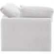 Meridian Furniture Indulge Contemporary Velvet Corner Chair in Cream