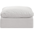 Meridian Furniture Indulge Contemporary Velvet Ottoman in Cream