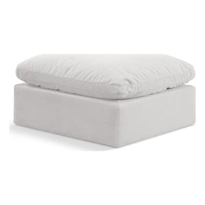 Meridian Furniture Indulge Contemporary Velvet Ottoman in Cream