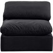 Meridian Furniture Indulge Contemporary Velvet Armless Chair in Black