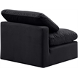 Meridian Furniture Indulge Contemporary Velvet Armless Chair in Black