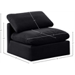Meridian Furniture Indulge Contemporary Velvet Armless Chair in Black