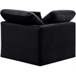 Meridian Furniture Indulge Contemporary Velvet Corner Chair in Black